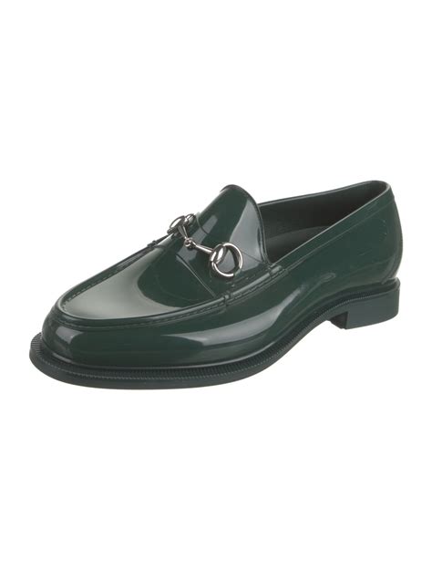 gucci rubber loafers green|gucci fluffy loafers.